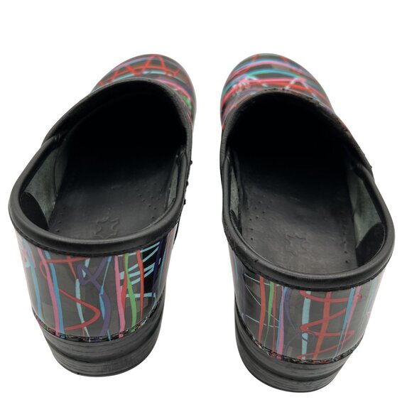 Dansko Womens 11.5 Professional Retro Streamer Patent Leather Clogs Comfort Shoe - Picture 11 of 16